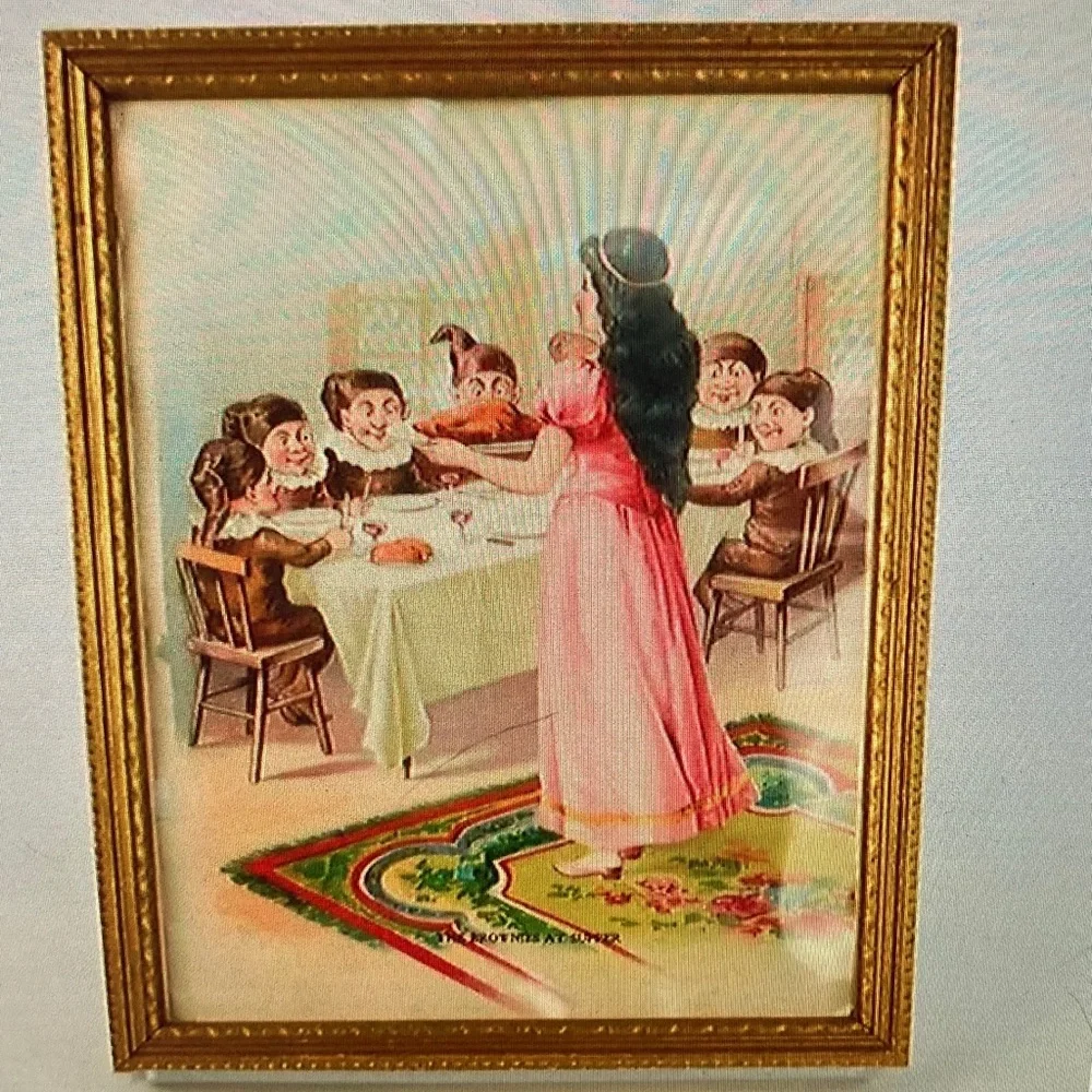 Framed Vintage Art Print with Gold Frame